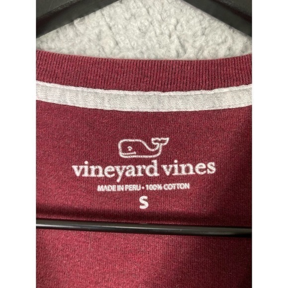 Vineyard Vines Men's Long Sleeve Maroon Red Cotton Crewneck Small Peru Made - Picture 3 of 9